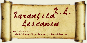 Karanfila Leščanin vizit kartica